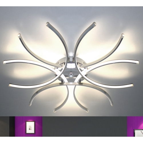 Srebrny plafon LED z pilotem 80cm 4000K 50Watt - P146